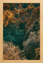 JUNIQE - Poster met houten lijst The Fall -13x18 /Groen & Oranje