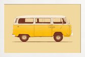 JUNIQE - Poster met houten lijst Combi -13x18 /Bruin & Geel