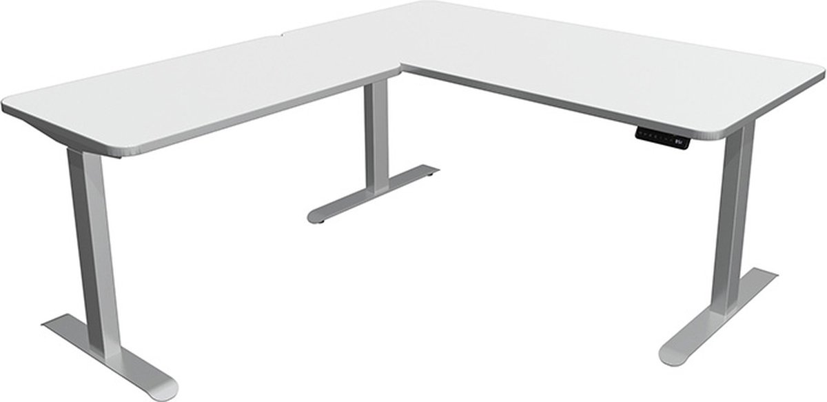 Kerkmann Zit sta wit hoekbureau Move-3 premium 160x180cm wit met rand zilver