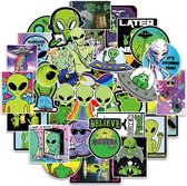 Winkrs | Alien stickers - ET Stickers - Ruimte stickers - 50 stuks voor laptop, muur, journal, etc.