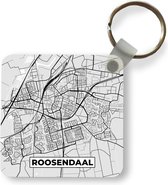 Porte-clés - Plan de la ville - Roosendaal - Grijs - Wit - Plastique