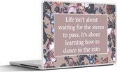 Laptop sticker - 15.6 inch - Quotes - Bloemen - Lente - 36x27,5cm - Laptopstickers - Laptop skin - Cover