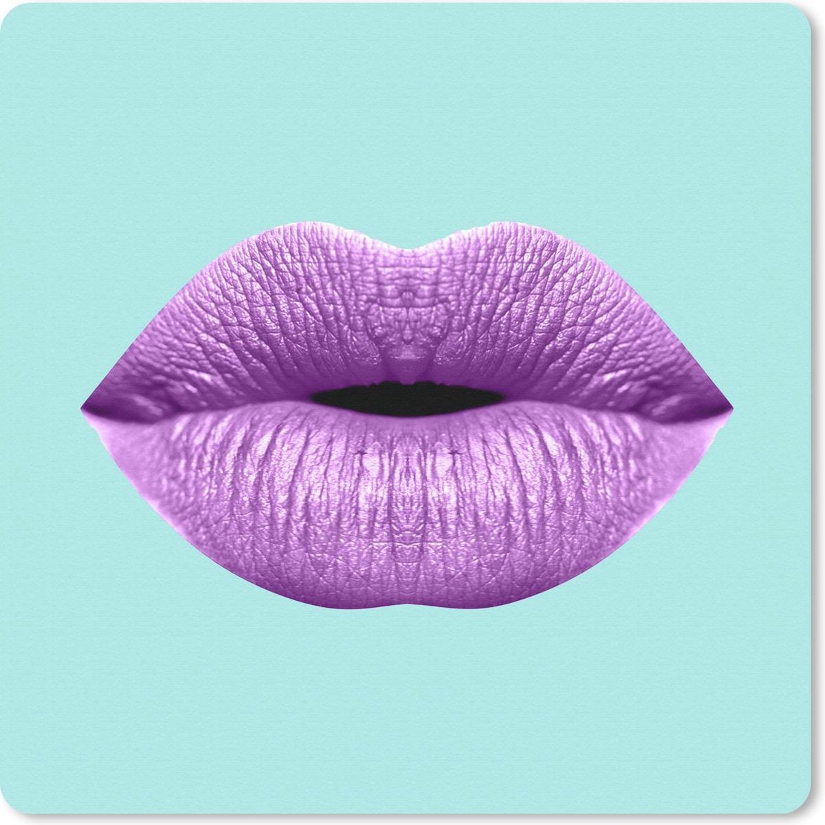 Muismat 20x20 cm - Mousepad Lippen - Pastel - Paars - Muismatten