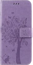 Bookcase Samsung Galaxy Note 10 Lite - Violet - Fleurs - Étui Portefeuille