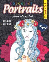 Coloring portraits - night - 2 books in 1