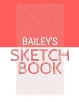 Bailey's Sketchbook: Personalized red sketchbook with name