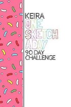 Keira: Personalized colorful sprinkles sketchbook with name
