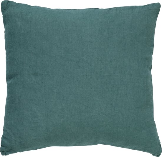Dutch Decor LINN - Kussenhoes 45x45 cm - 100% linnen - effen kleur - Sagebrush Green - groen - met rits