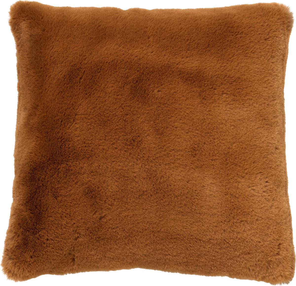 Dutch Decor ZAYA - Kussenhoes 45x45 cm - bontlook - effen kleur - Tobacco Brown - bruin - met rits - zonder binnenkussen