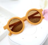 Maesy - kinderzonnebril Vinny - zonnebril voor kinderen - peuters - jongens en meisjes - UV400 bescherming - hippe retro bril rond - baby oker geel