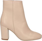 Manfield - Dames - Beige enkellaarsjes met hak - Maat 42