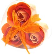 Zeep Bloemen - Peach Roses - Set van 3
