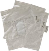 Elicious® - Bewaarzakjes - Set van 3 - Medium - Biologisch Katoen - Zero waste - Herbruikbaar - Met Kijkvenster - Wasbaar - GOTS - Bulkzakjes - Voorraadzakjes - 1000 gram - 1 kg