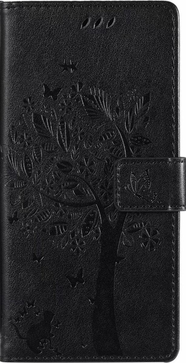 Geschikt voor Samsung Galaxy S20 FE Bookcase - Zwart - Bloemen - Portemonnee Hoesje