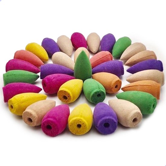 Wierook Kegels 80 stuks - voor wierook houder - wierook waterval - Jasmijn - Bloesem - Lelie - Munt