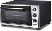 XL Luxell Elektrische Oven - Hetelucht - Draaispit - Vrijstaand - 50 liter - Dubbel Glas - Zwart/Zilver
