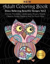 Adult Coloring Book: Stress Relieving Beautiful Designs (Vol. 2)