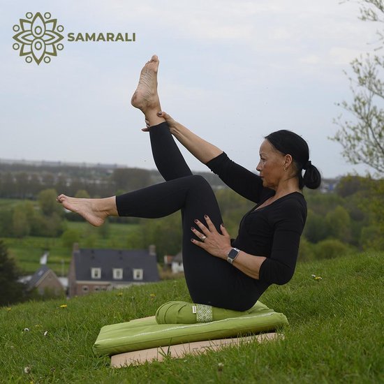 Samarali Groen Halvemaan Meditatieset - Zabuton & Zafu - 100% Biologisch Katoen - Voor Diepe Ontspanning van Samarali — afbeelding 5