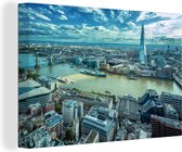 Canvas Schilderij Londen - Theems - Tower Bridge - 30x20 cm - Wanddecoratie