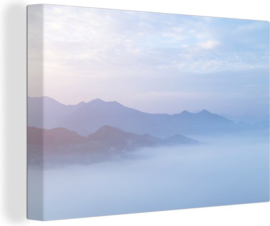 Brouillard sur toile de Chine 180x120 cm - Tirage photo sur toile (Décoration murale salon / chambre) XXL / Grand format!