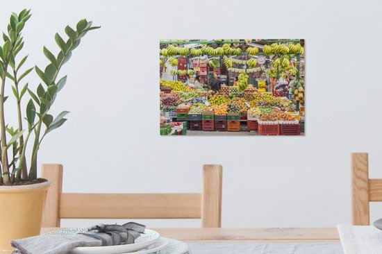 Un étal de fruits et légumes frais sur le marché en Colombie toile 30x20 cm - petit - Tirage photo sur toile (Décoration murale salon / chambre)