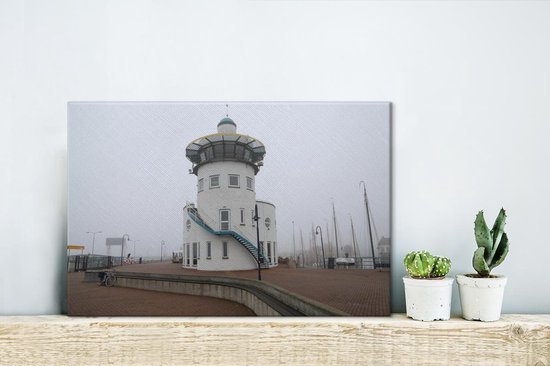 Phare de Harlingen en Frise 30x20 cm - petit - Tirage photo sur toile (Décoration murale salon / chambre)