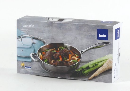 kela 12601 braadpan van ijzer, voorgebrande ijzeren pan, geschikt voor inductie, 24 cm, zwart, Ruvido