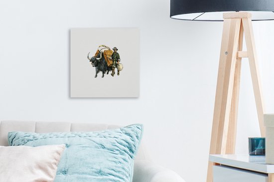 Illustration d'un yak emballé 40x30 cm - petit - Tirage photo sur toile (Décoration murale salon / chambre)