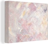 Peinture à l'huile sur toile rose 80x60 cm - Tirage photo sur toile (Décoration murale salon / chambre)