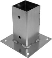 Post Support Base 71x150 mm or Post Support Bracket on Plate, Screw on Sleeve for Square Wooden Post