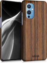 kalibri hoesje voor OnePlus 9 (EU/NA Version) - Beschermende telefoonhoes van hout - Slank smartphonehoesje in donkerbruin