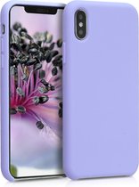 kwmobile telefoonhoesje voor Apple iPhone XS - Hoesje met siliconen coating - Smartphone case in pastel-lavendel