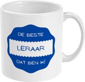 MUGZ - Beste Leraar - Mok - Theemok - Koffiemok - Theebeker - Koffiebeker - Beste Leraar Blauw