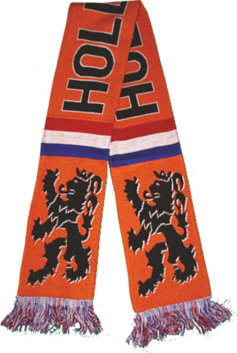 Sjaal oranje Holland met leeuw en rood-wit-blauwe vlag | WK Voetbal Qatar 2022 | Nederlands elftal sjaal gebreid dubbelzijdig | Nederland supporter | Holland souvenir - Holland