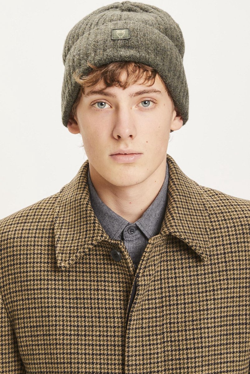 LEAF Rib Beanie Forest Night - 100% Organische Wol - Groen - Muts (fashion)