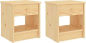 nachtkastjes - Nacht meubilair - OP=OP - Lichthoutkleurig - Hout - Massief grenenhout - Set van 2 - Modern - Nieuwste Collectie
