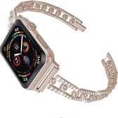 Geschikt voor Apple Watch bandje 38 / 40 / 41 mm - Series 1 2 3 4 5 6 7 SE - Smartwatch iWatch horloge band - 38mm 40mm 41mm - Fungus - RVS metaal - Retrogoud - Dun