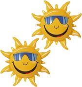 2x stuks opblaasbare zonnetjes van 60 cm - Hawaii thema decoraties/versiering - Zwembad speelgoed
