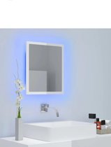 Wandspiegel - Hoogglans wit - LED - Badkamer - Slaapkamer - Verlichting - Zwevend - Hangend - Vintage - Nieuwste Collectie