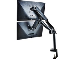 PALMAT® Dubbele Monitor Arm – Beeldscherm Beugel – Monitorarm - 2 Schermen - Kantelbaar, Draaibaar en Wendbaar – Thuiswerken - 15 tot 27 Inch - Zwart