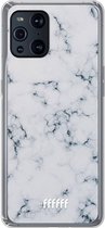 6F hoesje - geschikt voor OPPO Find X3 Pro -  Transparant TPU Case - Classic Marble #ffffff