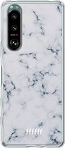 6F hoesje - geschikt voor Sony Xperia 5 III -  Transparant TPU Case - Classic Marble #ffffff