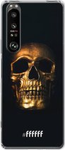 6F hoesje - geschikt voor Sony Xperia 1 III -  Transparant TPU Case - Gold Skull #ffffff