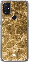 6F hoesje - geschikt voor OnePlus Nord N10 5G -  Transparant TPU Case - Gold Marble #ffffff