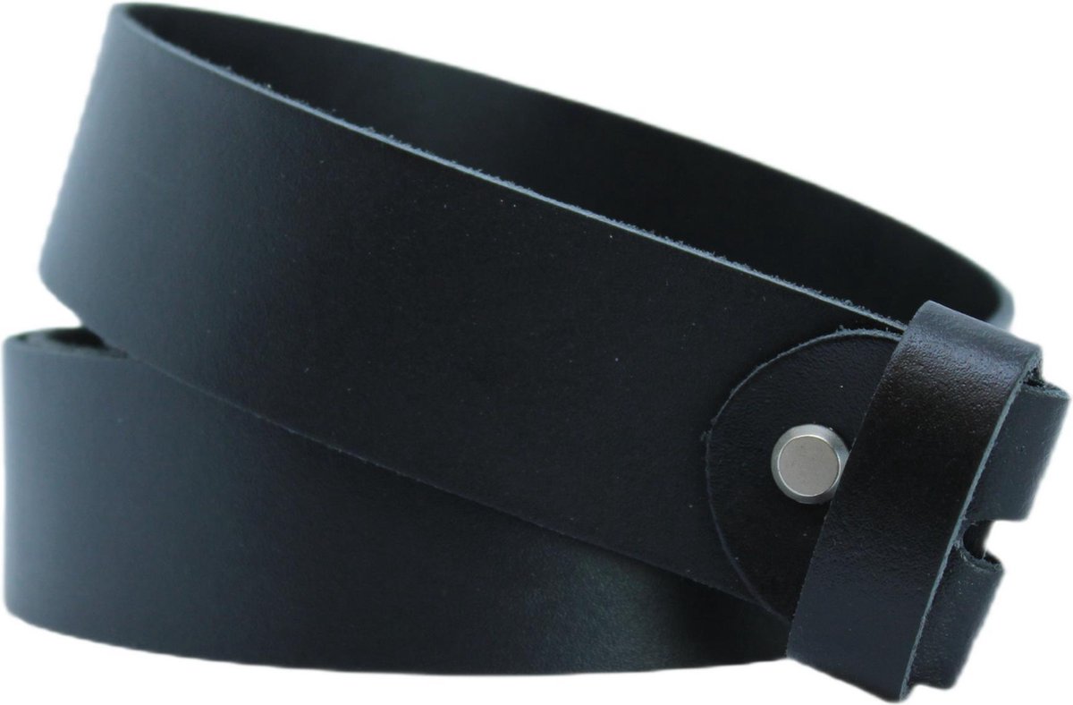 Leren Riem Zonder Gesp - Zwart - Maat 110 - Echt Leer - Buckle Riem - 4 cm Breed