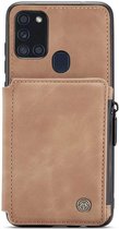 Caseme - Samsung Galaxy A21s - Back Cover Wallet Case - Bruin
