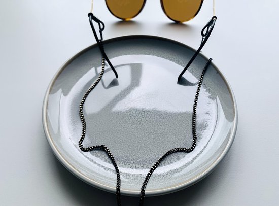 Zonnebrilkoord Zwart/Goud - Brillenkoord - Koord met schakels - Zonnebrilkoordje - Unisex - Brillenkoordje - Zonnebriltouwtje