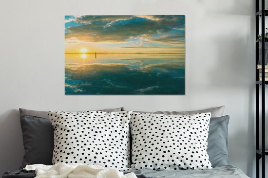 Salar de Uyuni coucher de soleil Bolivia toile 60x40 cm - Tirage photo sur toile (Décoration murale salon / chambre)