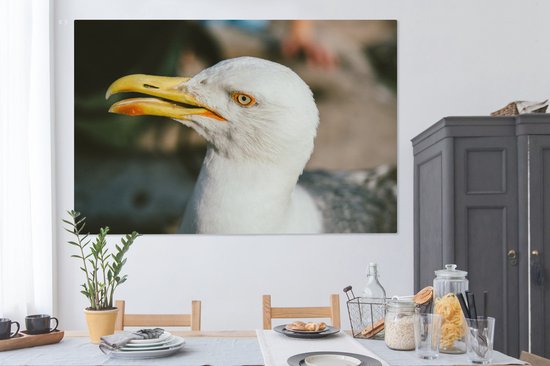 Angry Seagull 180x120 cm - Tirage photo sur toile (Décoration murale salon / chambre) XXL / Groot format!