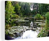 Le soleil se reflète sur l'eau du jardin à la française de Monet à Giverny Toile 120x80 cm - Tirage photo sur toile (Décoration murale salon / chambre)